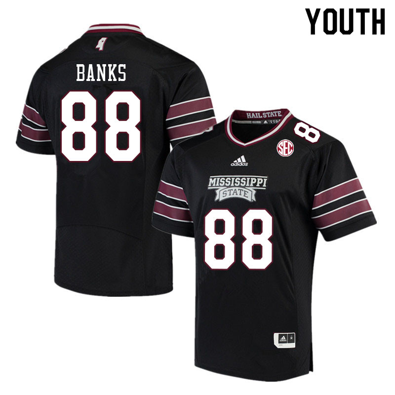 Youth #88 Carson Banks Mississippi State Bulldogs College Football Jerseys Sale-Black
